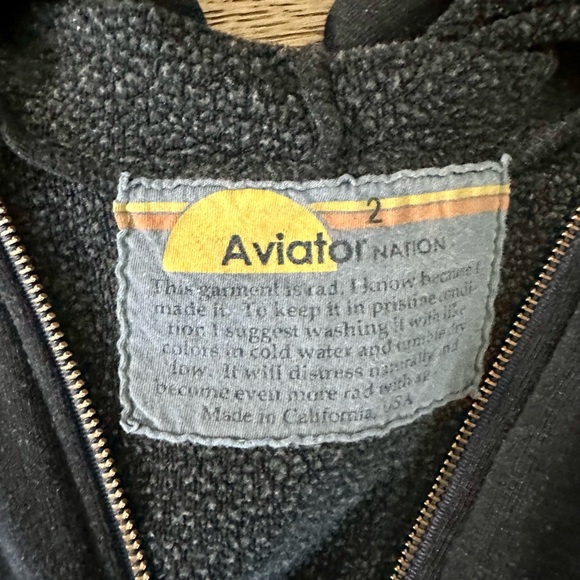 Aviator Nation Rib Rainbow Zip Hoodie - Kids - Picture 4 of 4